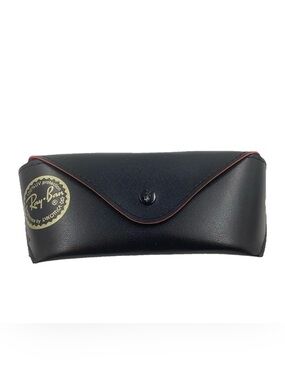 Ray-Ban Black Sunglasses Case with Red Trim and Gold Logo